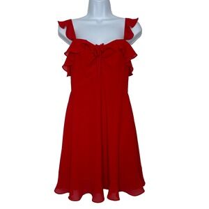 Lulus Ruffled Mini Dress Sz S Red‎ Fairy Coquette Babydoll
